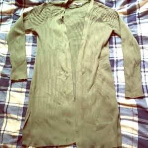 Long green cardigan